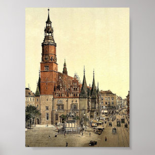 Póster Ayuntamiento, Breslau, Silesia, Alemania (es decir