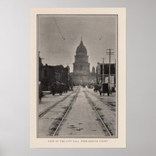 Póster Ayuntamiento de San Francisco desde la 8ª calle