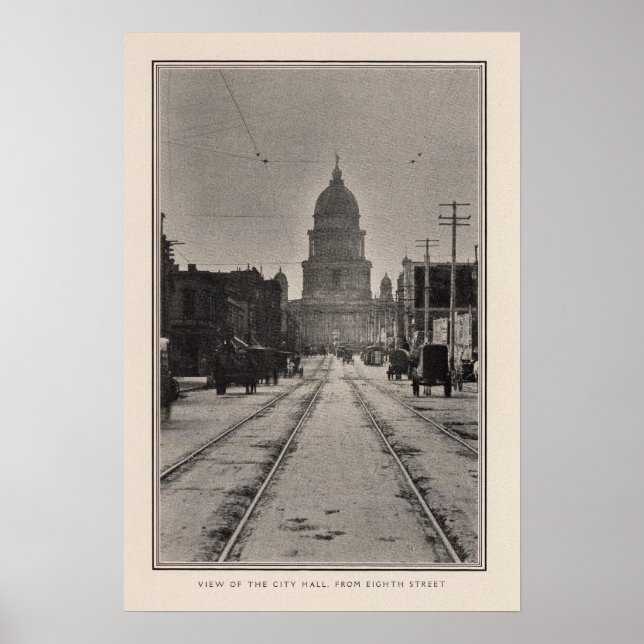 Póster Ayuntamiento de San Francisco desde la 8ª calle (Frente)