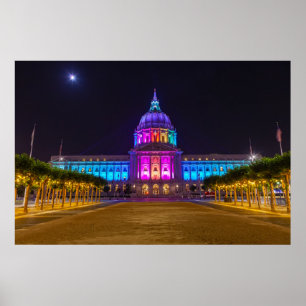 Póster Ayuntamiento de San Francisco en arcoíris del Orgu