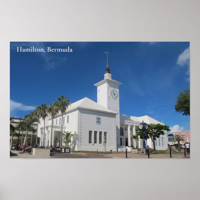 Póster Ayuntamiento y Centro de Artes, Hamilton, Bermudas (Frente)