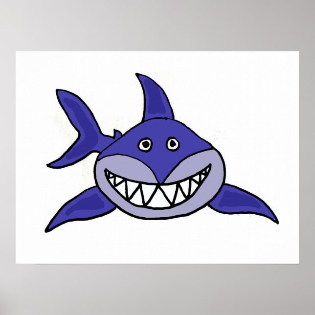Póster AZ - Sonriente Poster Personalizado de tiburones (Frente)