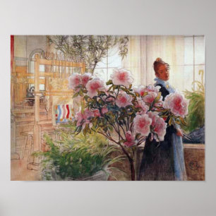 Póster Azaleas de Carl Larsson