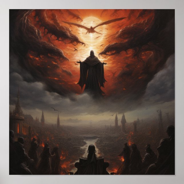 Póster Azrael flotando sobre el Poster de la Humanidad -  (Frente)