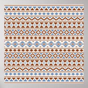 Póster Aztec Essence Pattern II Rust Blue Cream