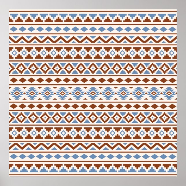 Póster Aztec Essence Pattern II Rust Blue Cream (Frente)