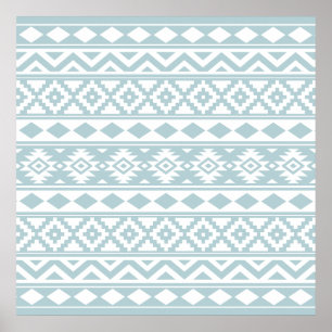 Póster Aztec Essence Ptn IIIb Huevo pato Azul y Blanco
