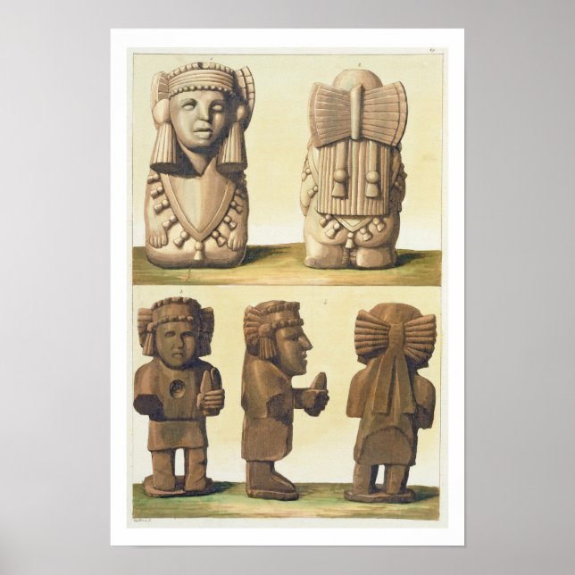 Póster Aztec Idols, México (litografía de color) (Frente)