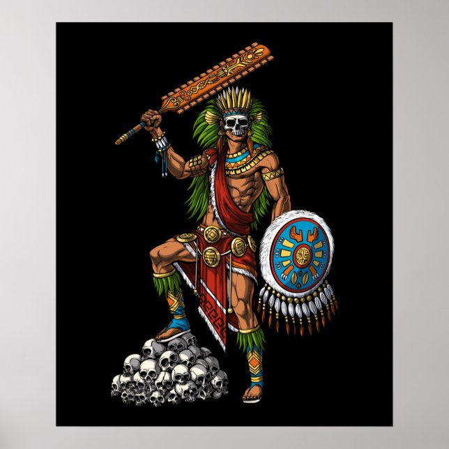 Póster Aztec Skull Warrior (Frente)