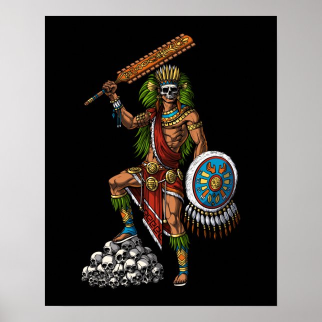 Póster Aztec Skull Warrior (Frente)