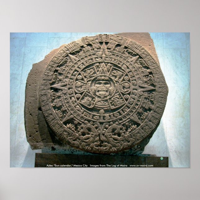 Póster Azteca "calendario del sol", Ciudad de México (Frente)