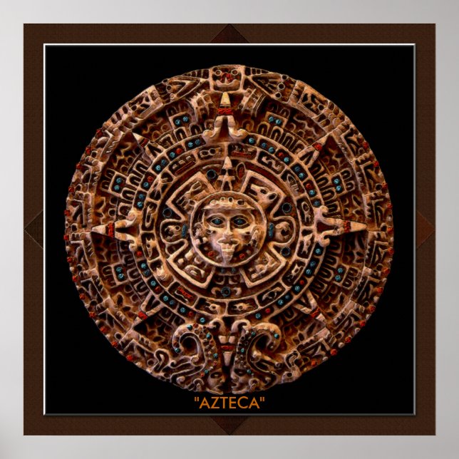 Póster AZTECA ~ Mayas - Azteca Sun Calender Art Print (Frente)