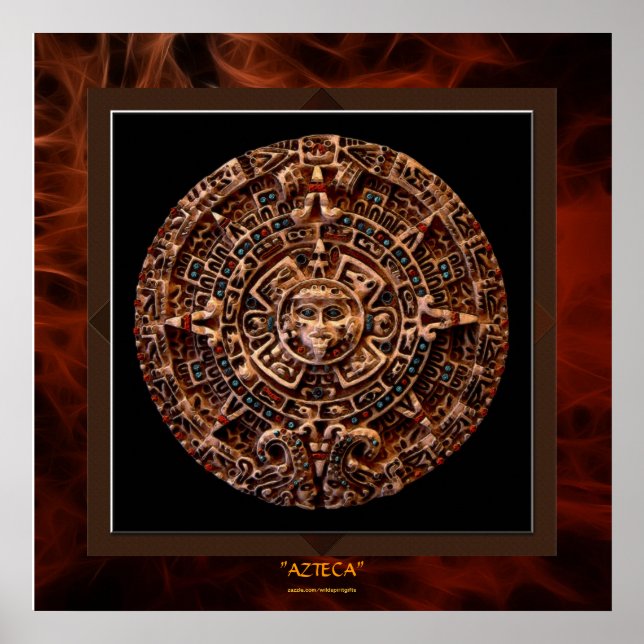Póster AZTECA ~ Mayas - Azteca Sun Calender Art Print LGE (Frente)