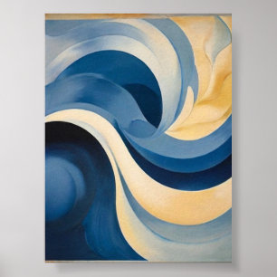 Póster Azul abstracción por muro Poster de Georgia O'Keef