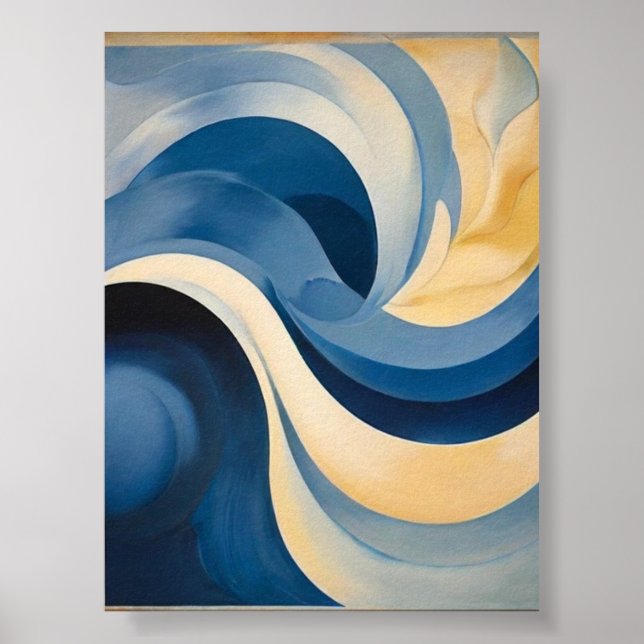 Póster Azul abstracción por muro Poster de Georgia O'Keef (Frente)
