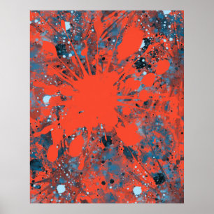 Póster Azul abstracto moderno