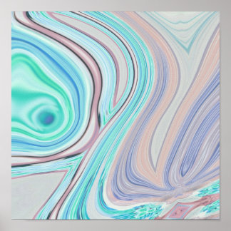 Póster azul acua menta verde lilo púrpura arcoiris pastel