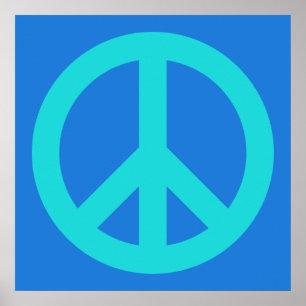 Póster Azul Acuático