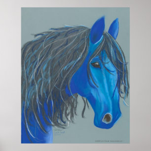 Póster Azul antiguo