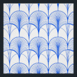 Póster Azul Art Deco<br><div class="desc">Patrón de deco de arte mínimo azul blanco</div>