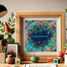 Azul Artista Floral Nombre personalizado Mantra In