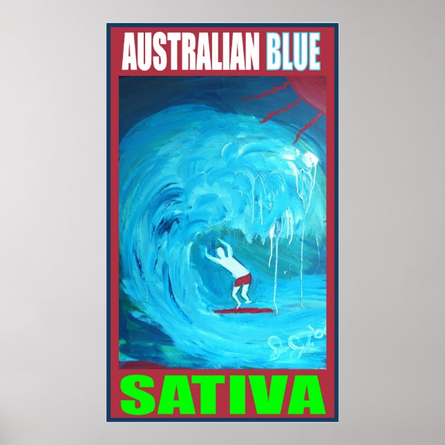 PÓSTER AZUL AUSTRALIANO SATIVA (Frente)