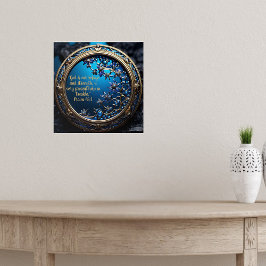 Póster Azul Brillante Con Verso De La Biblia Personalizab