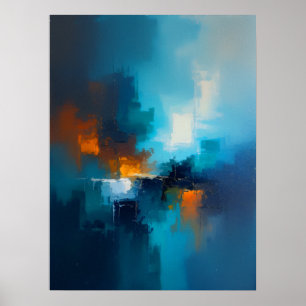 Póster Azul Brumoso 