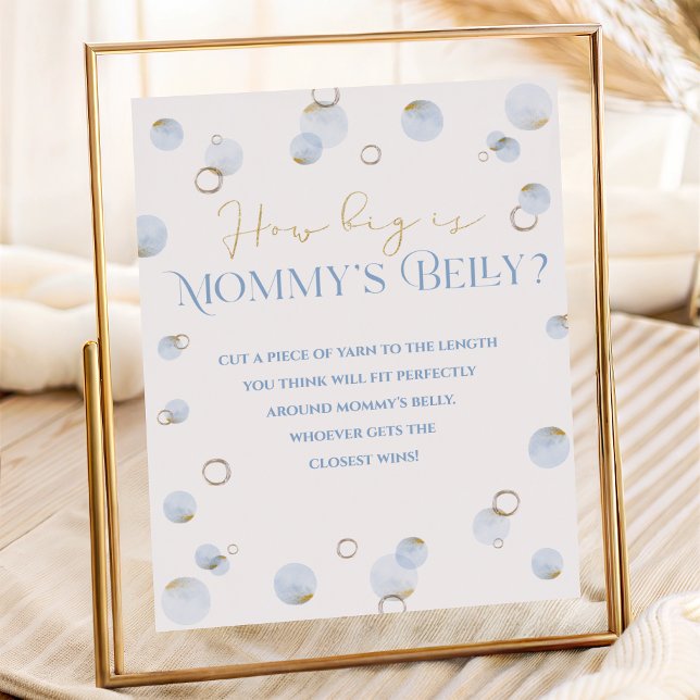 Póster Azul brunch burbujeante y Belly de mamá de Baby Sh (Blue Brunch Bubbly and Baby Shower Mommy's Belly Poster)