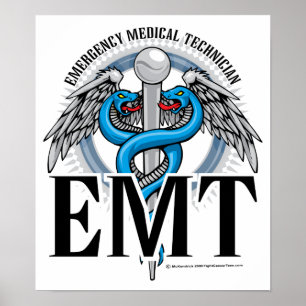 Póster Azul Caduceus EMT