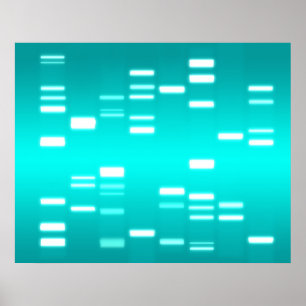 Póster Azul ciánico del código genético de la DNA