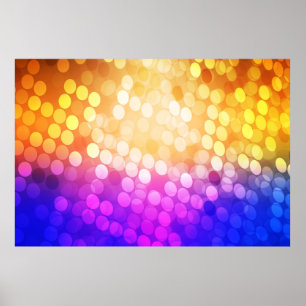 Póster Azul claro, amarillo con esferas. Borroso b