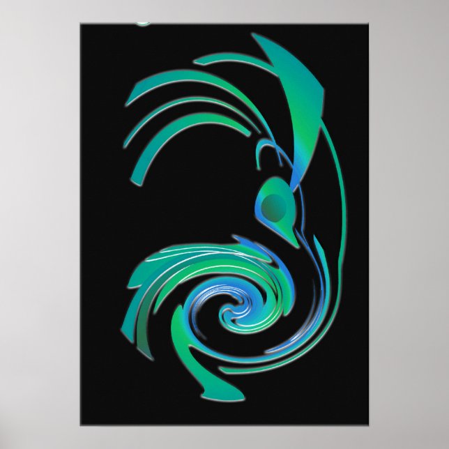 Póster Azul de corredor de carretera (Frente)