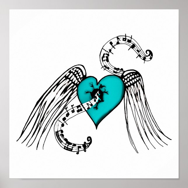 Póster Azul de la música del corazón (Frente)