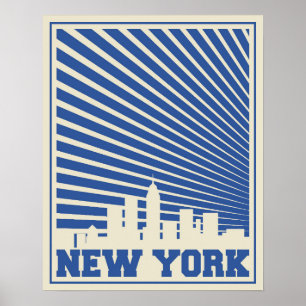 Póster Azul de Nueva York