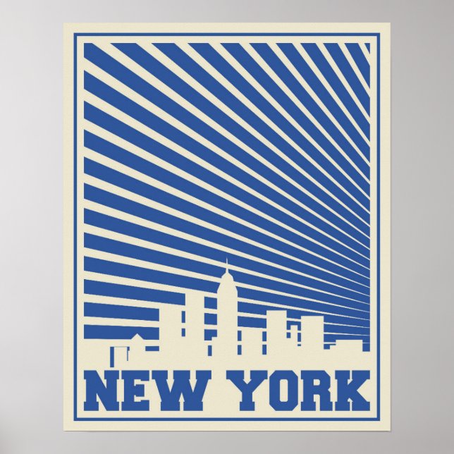 Póster Azul de Nueva York (Frente)