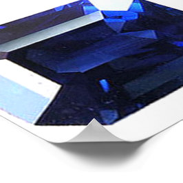 Póster Azul de zafiro rectangular