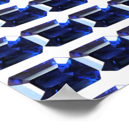 Póster Azul de zafiro rectangular