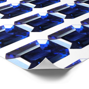 Póster Azul de zafiro rectangular
