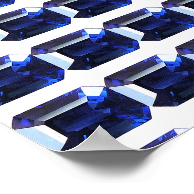 Póster Azul de zafiro rectangular (Esquina)