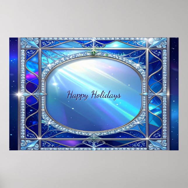 Póster azul decorativo (Frente)