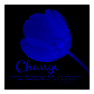 Poster azul del cambio del tulipán de la aptitud