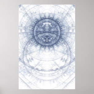Póster Azul del extracto en el tema blanco