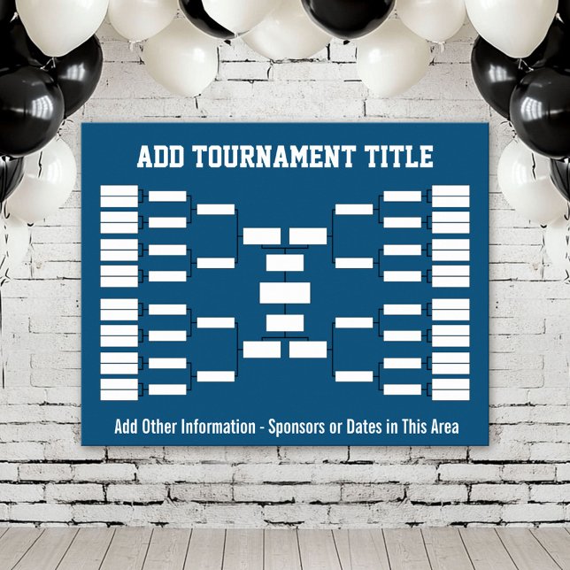 Póster Azul del torneo deportivo (Custom Tournament Bracket Poster)