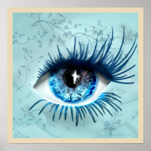 Póster Azul en la cara