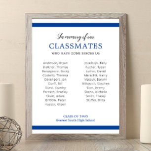 Póster Azul en memoria de la reunión de nuestros compañer