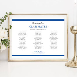 Póster Azul en memoria de la reunión escolar de nuestros