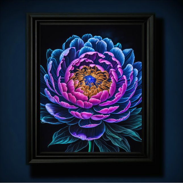 Póster Azul Flor rosa (Subido por el creador)