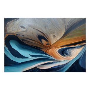 Póster Azul Fluido
