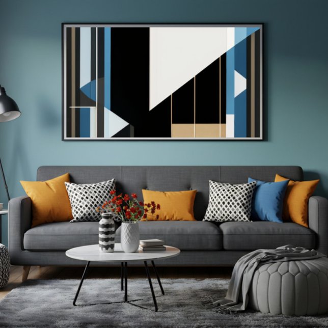 Póster Azul geométrico y dorado (Subido por el creador)